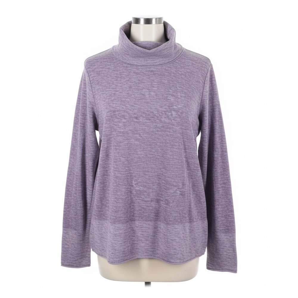 J. Jill Sweater M Purple Heathered Turtleneck Cozy Soft Marled Pullover Vintage
